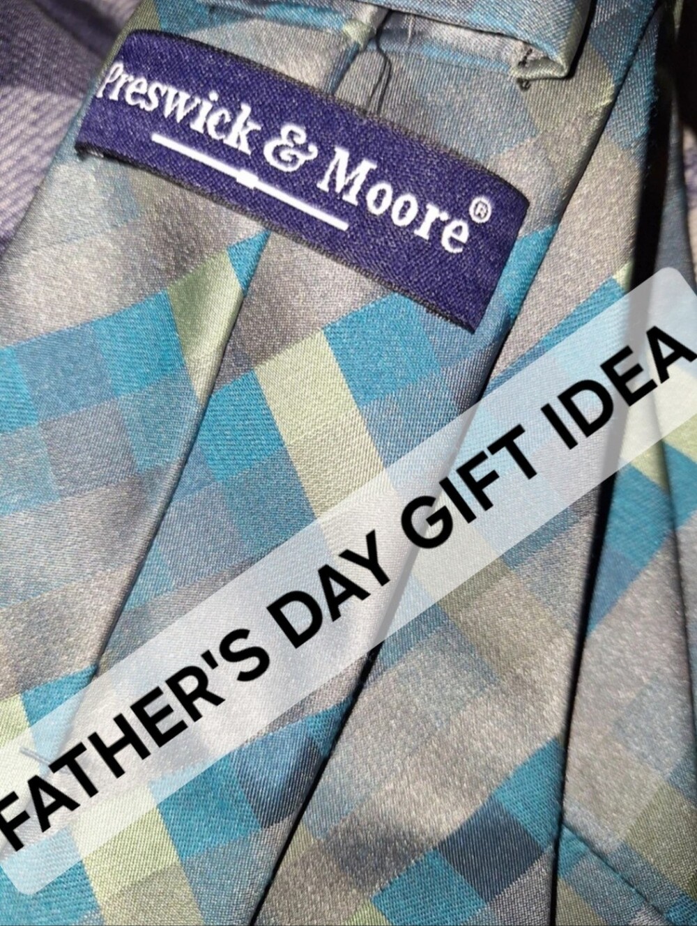 Preswick & Moore Teal Diamond Plaid Men's Tie